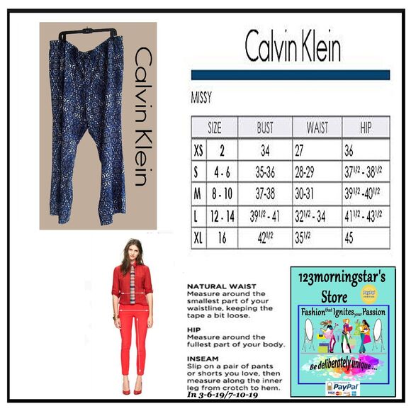 CALVIN KLEIN NEW Bohemian Medallion Drawstring/Elastic Waist Relaxed Pant 2X - Picture 11 of 11